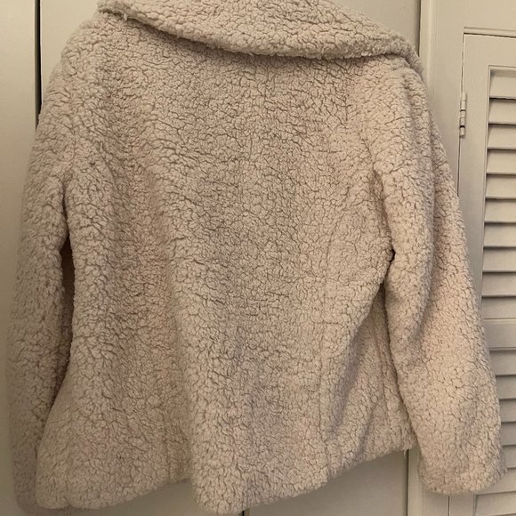 Nordstrom Caslon Ivory Cream Faux Fur Soft Coat - Size Small - Picture 2 of 5
